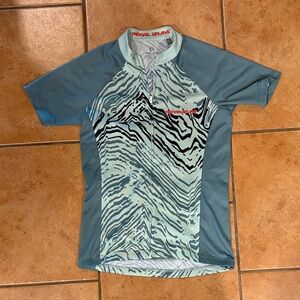 Pearl Izumi Teal and Black Patterned Cycling Jersey